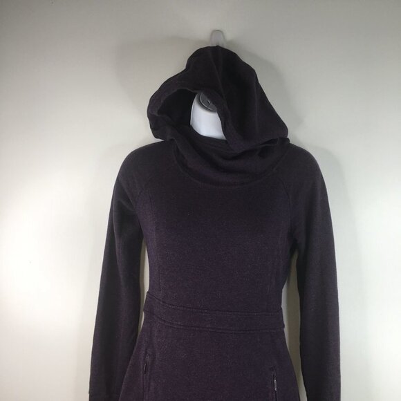 Athleta Purple Power Down Hooded Dress Front Pockets Size XXS - Picture 4 of 11